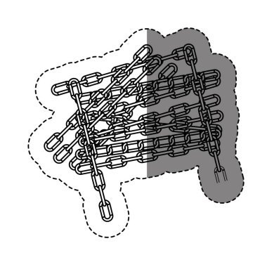 tek renkli kontur sopa ile zincir