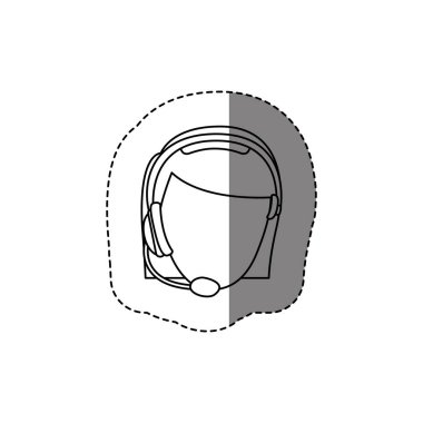 tek renkli kontur sopa ile yüz olmadan kadın Müşteri Hizmetleri Başkanı