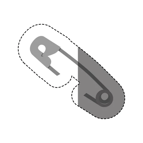Klistermärke siluett med gråskala blöja krok — Stock vektor
