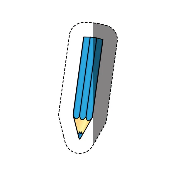 Aufkleber Silhouette mit blauem Bleistift — Stockvektor