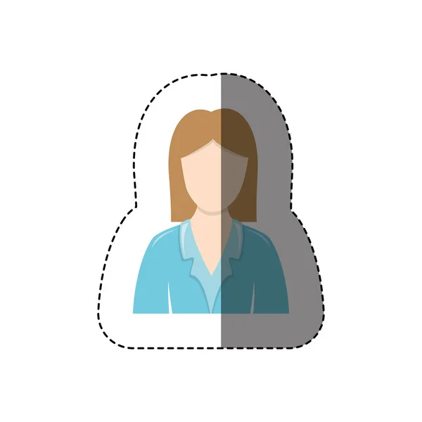 Barevný štítek s půl těla zdravotní sestry bez tváře — Stockový vektor