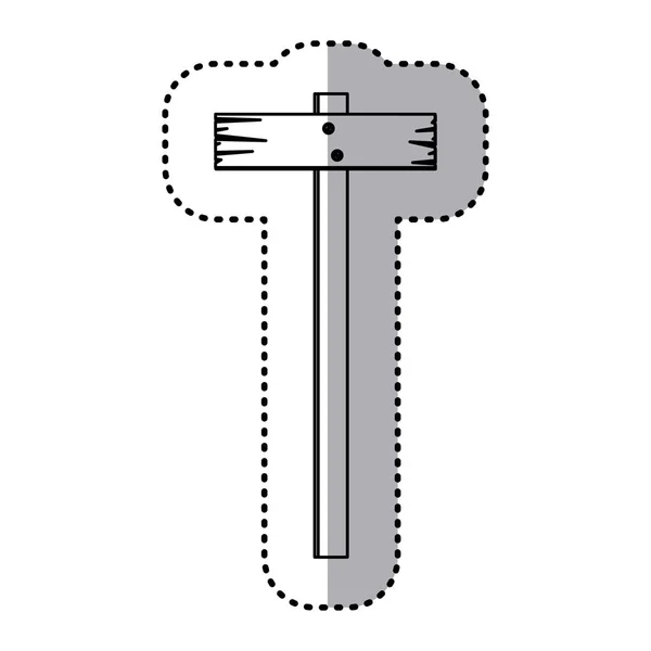 Наклейка силует прямокутної форми дерев'яна дошка знак — стоковий вектор