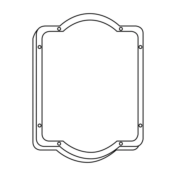 Silueta rectangular redondeado elegante marco decorativo heráldico — Vector de stock