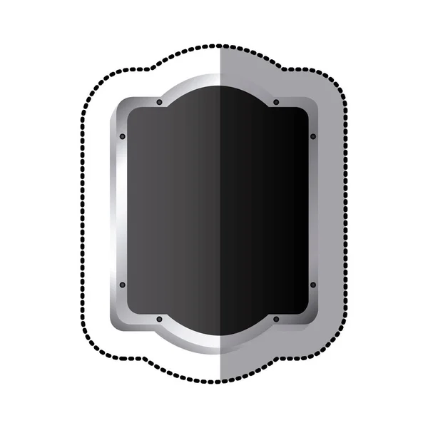 ステッカー黒シルエットの丸みを帯びた四角形エレガントな紋章の装飾的なフレーム救済 — ストックベクタ