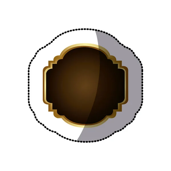 Etiqueta borda dourada com design de moldura heráldica decorativa — Vetor de Stock