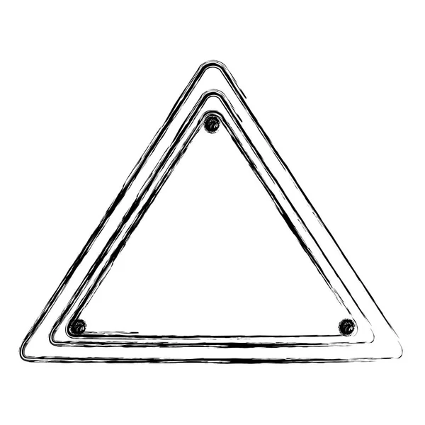 Trafik işaretleri uyarı bulanık siluet üçgen — Stok Vektör