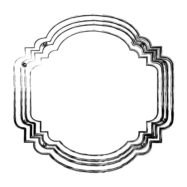 Silueta borrosa elegante marco decorativo heráldico — Archivo Imágenes Vectoriales