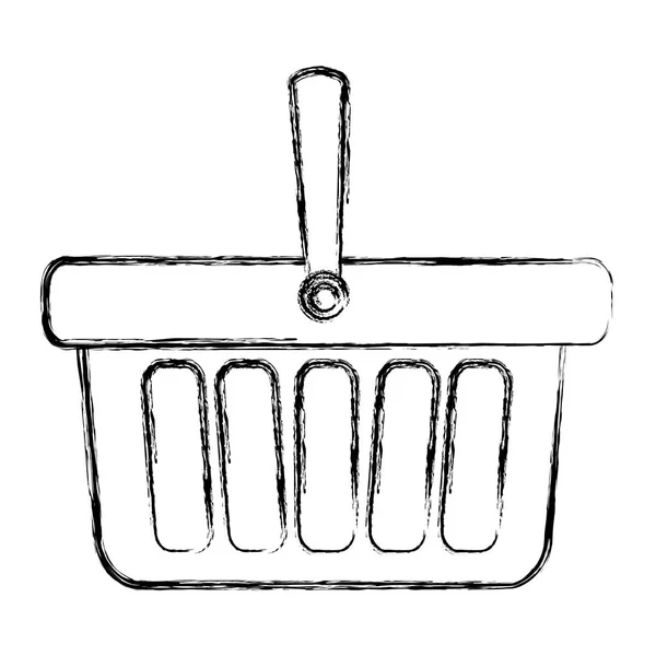 Blurred silhouette shopping basket with one handle — Stock Vector