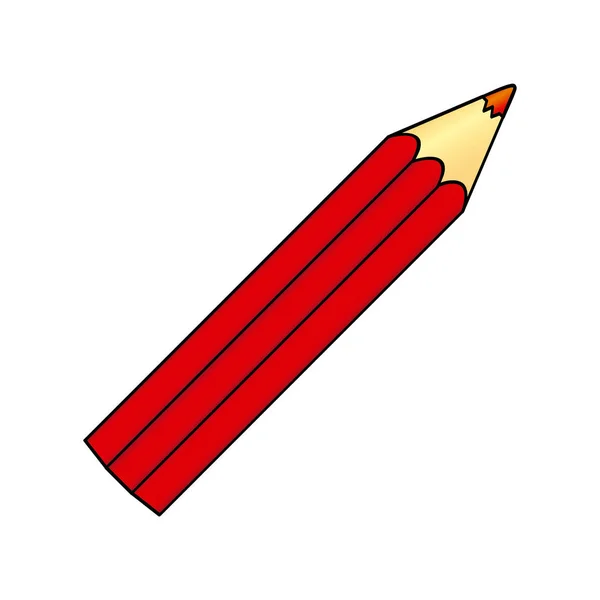 Icône de couleur crayon rouge — Image vectorielle