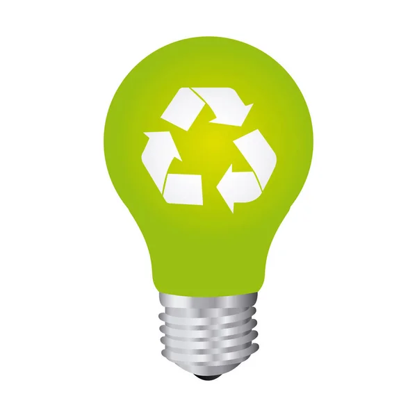 绿色灯泡生态图标 — 图库矢量图片
