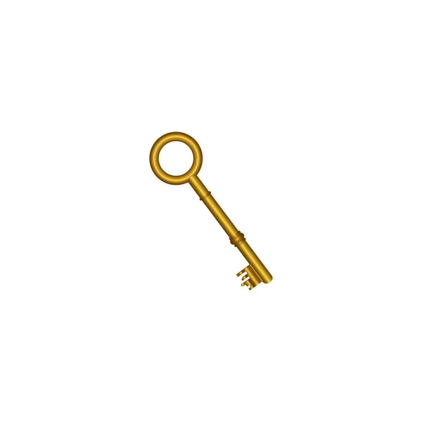 Or vieille icône clé stock — Image vectorielle