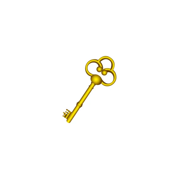 Guld gamla nyckelikonen lager — Stock vektor