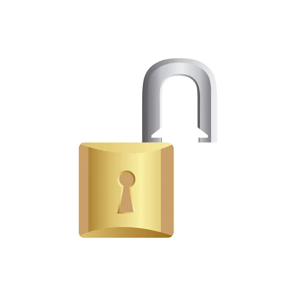 Gold open låsikonen — Stock vektor