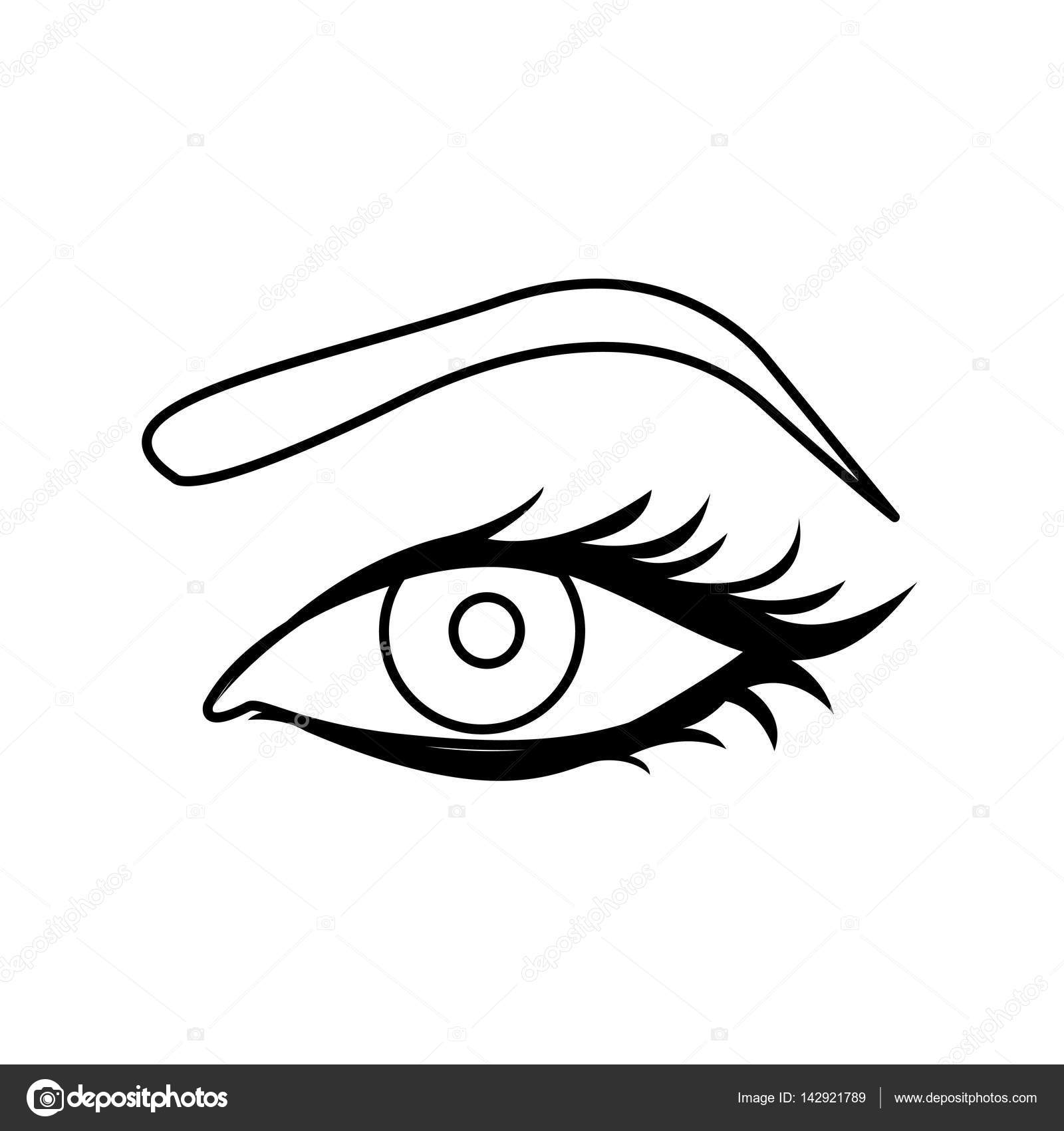 目のシルエット 黒いシルエットの女性の目アイコン ストックベクター ©grgroupstock 142921789