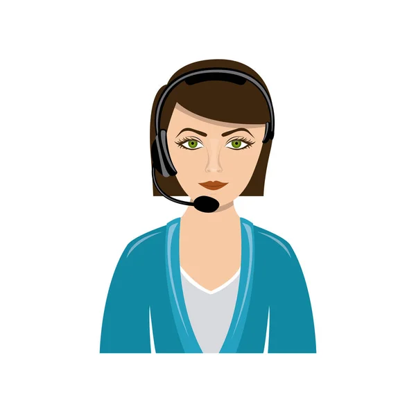 Color personas mujer servicios tecnológicos icono — Vector de stock