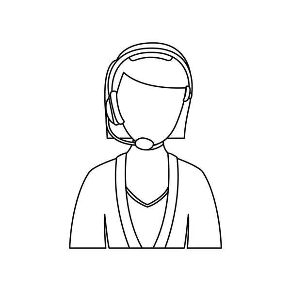 Figure personnes femme services technologiques icône — Image vectorielle