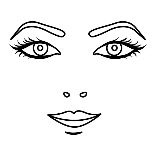 Silueta negro mujer cara retrato icono — Vector de stock