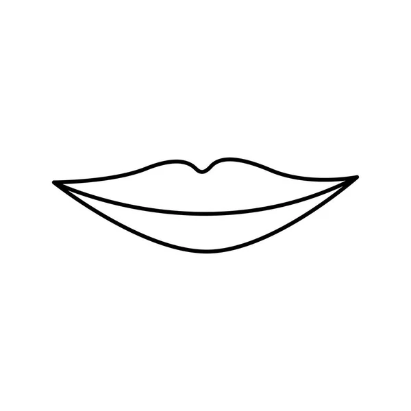 Siyah siluet kadın dudak simgesi — Stok Vektör