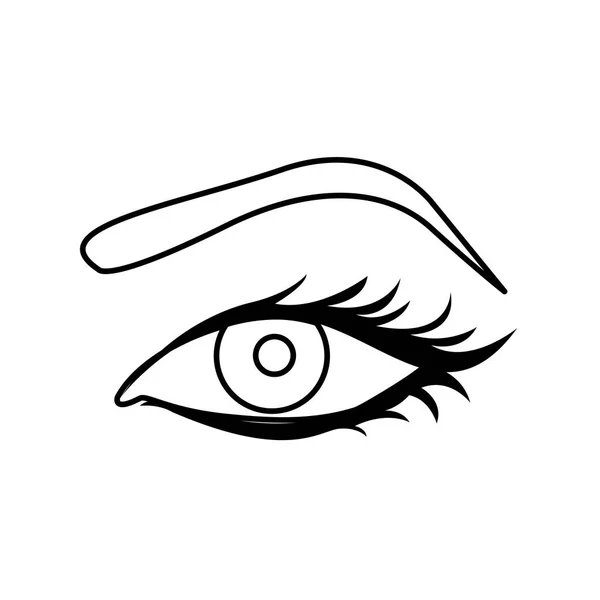 Siyah siluet kadın gözleri simgesi — Stok Vektör