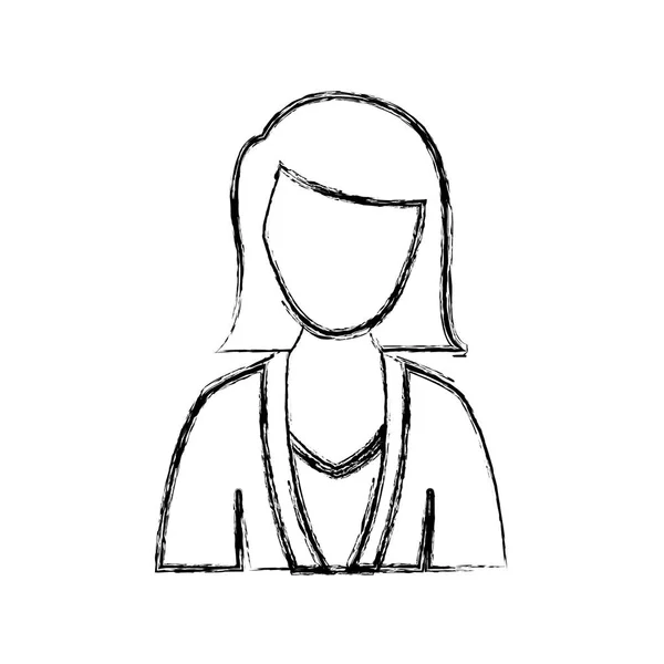 Contour gens femme formelle icône — Image vectorielle