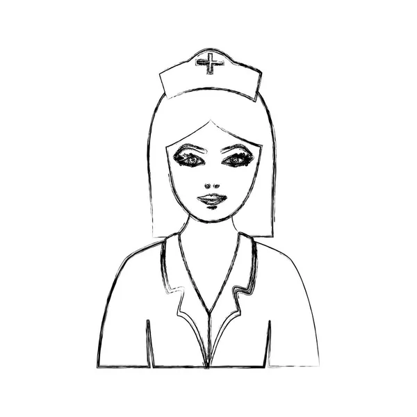 कॉन्टूर लोग प्रतीक छवि नर्स — स्टॉक वेक्टर