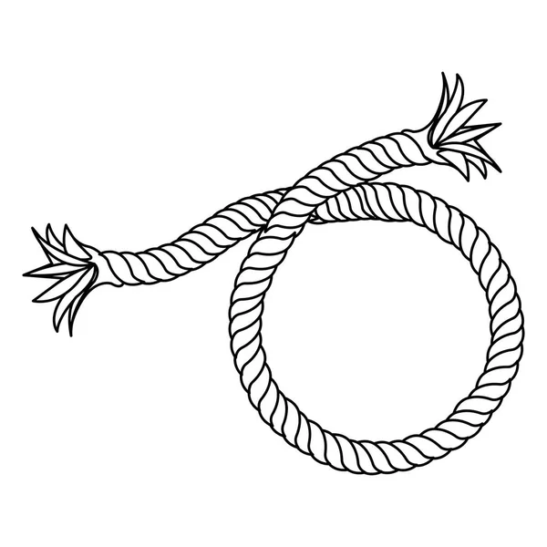 Contour realistic break rope icon — Stock Vector