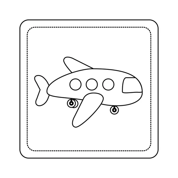 Contorno juguete avión volar imagen icono — Vector de stock