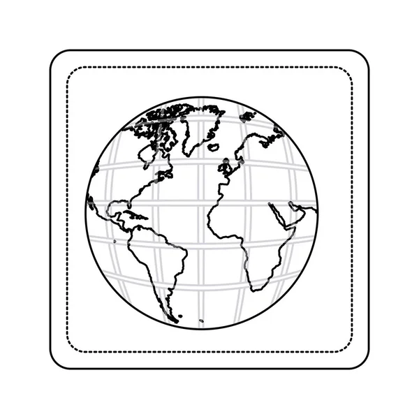 Konturkarte des Planeten Erde Bild-Symbol — Stockvektor