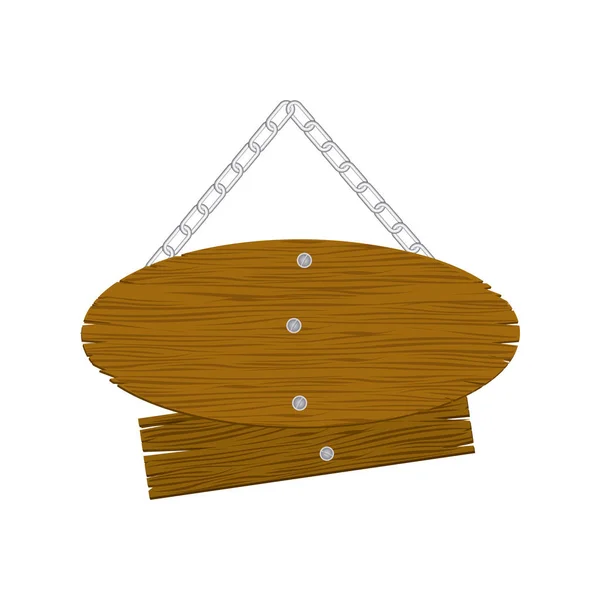 Imagem de ícone de sinal de madeira marrom — Vetor de Stock