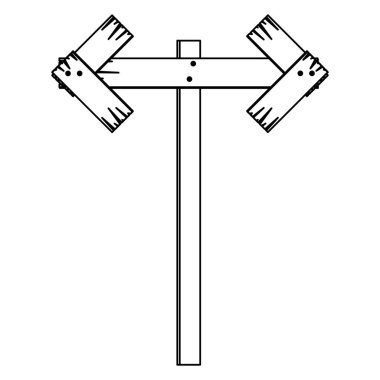 siluet ahşap uyarı simgesi