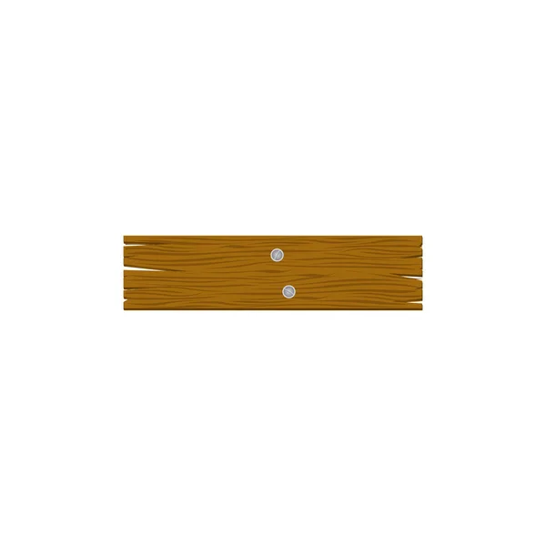 Brunt trä sign ikonbild — Stock vektor