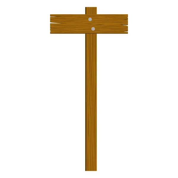 Imagen icono signo de madera marrón — Vector de stock