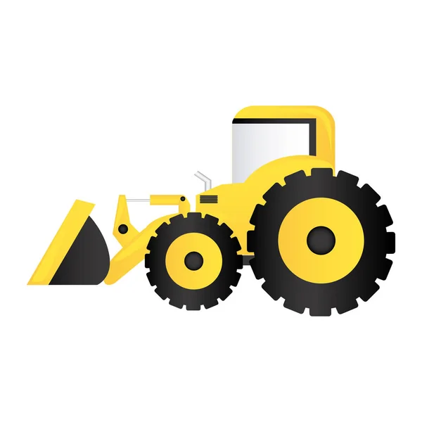 Kleur backhoe loader pictogram — Stockvector