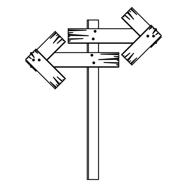 Imagem de ícone de sinal de madeira silhueta — Vetor de Stock