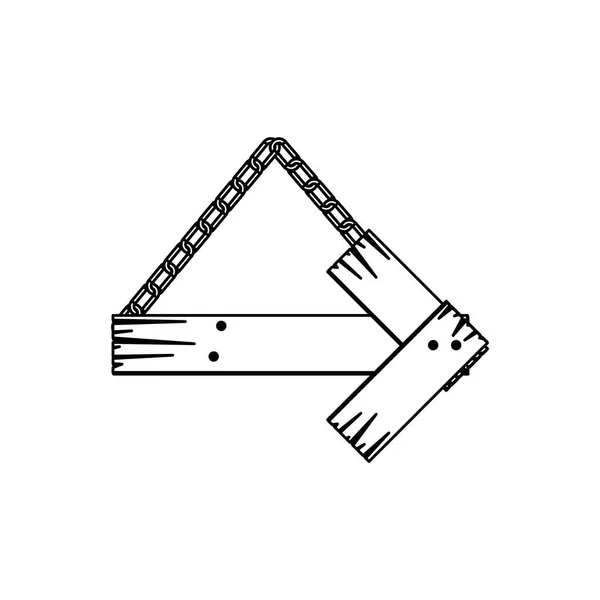 Silueta dřevo oznámení ikona — Stockový vektor