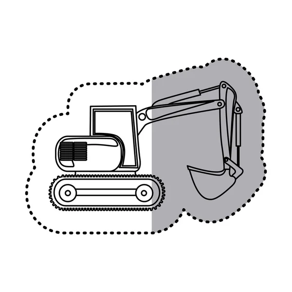 Figur traktorgrävare loader ikonen — Stock vektor