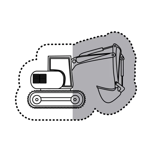 Figura retroexcavadora icono del cargador — Archivo Imágenes Vectoriales