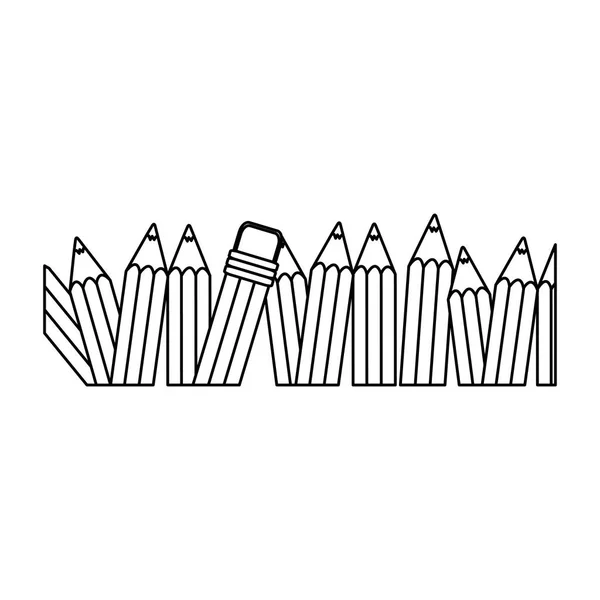 Контурный карандаш цвета иконки — стоковый вектор