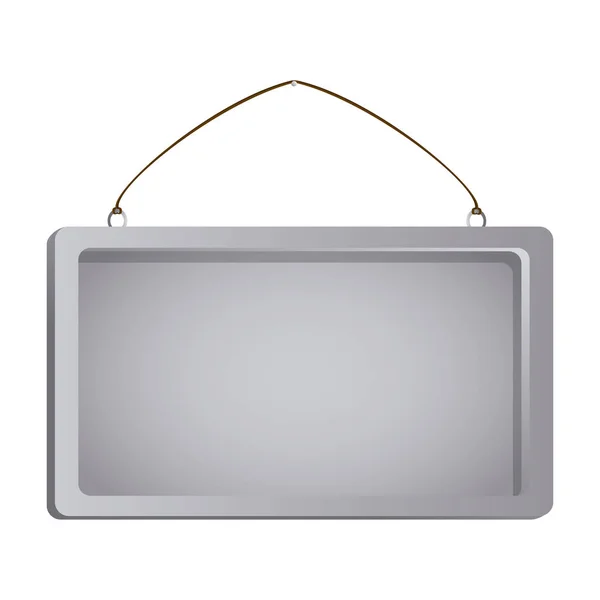Χρώμα σιλουέτα με ορθογώνιο πλαίσιο καθρέφτη με αλυσίδα — Διανυσματικό Αρχείο