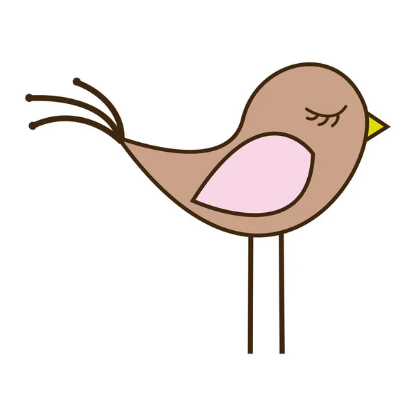 Silhueta de cor com pássaro bonito — Vetor de Stock