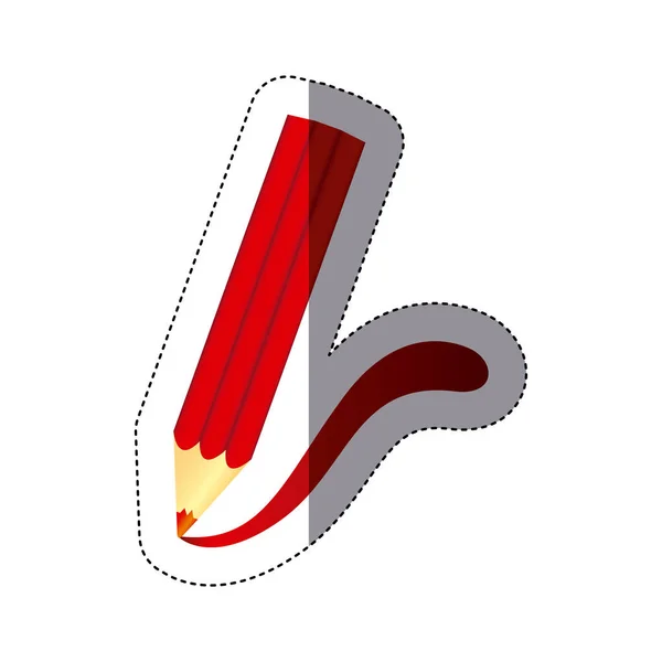 Etiket siluet kırmızı kalem felç yapma ile — Stok Vektör