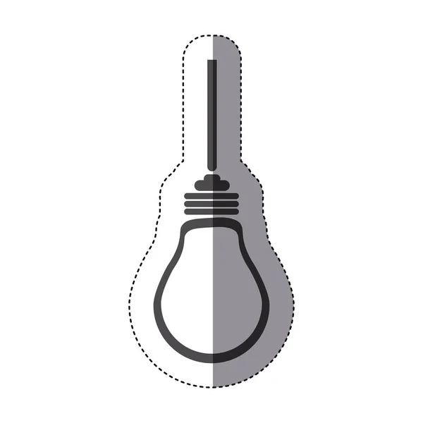 Silhouette autocollant échelle de gris avec ampoule — Image vectorielle
