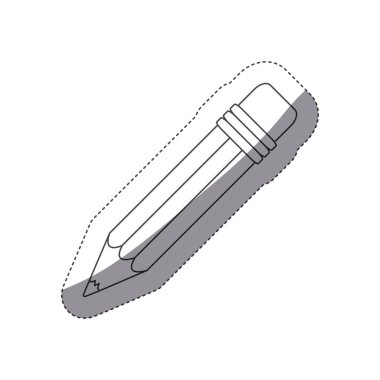 gri tonlamalı kontur sopa ile kalem silgi ve gölge orta