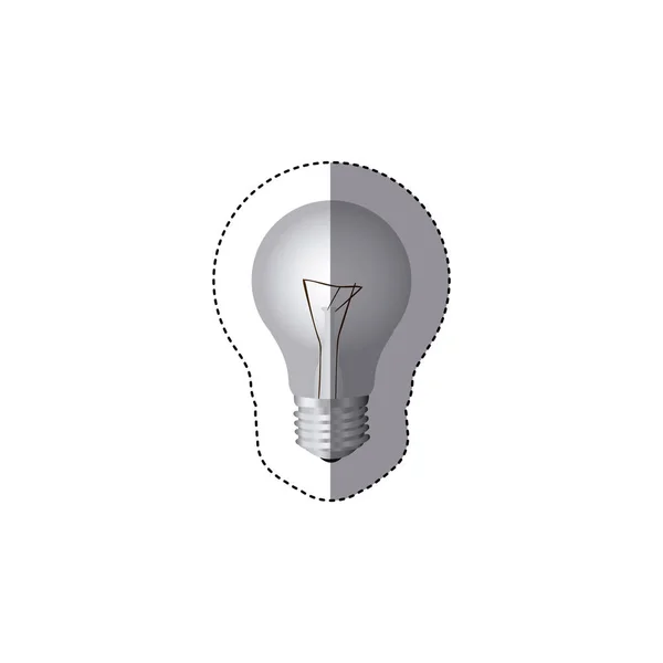 Silhueta adesiva de escala de cinza com lâmpada —  Vetores de Stock