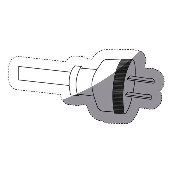 灰度轮廓用插头线贴纸 — 图库矢量图片