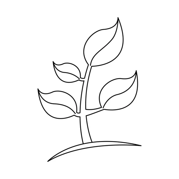 Silhouette plante icône stock — Image vectorielle
