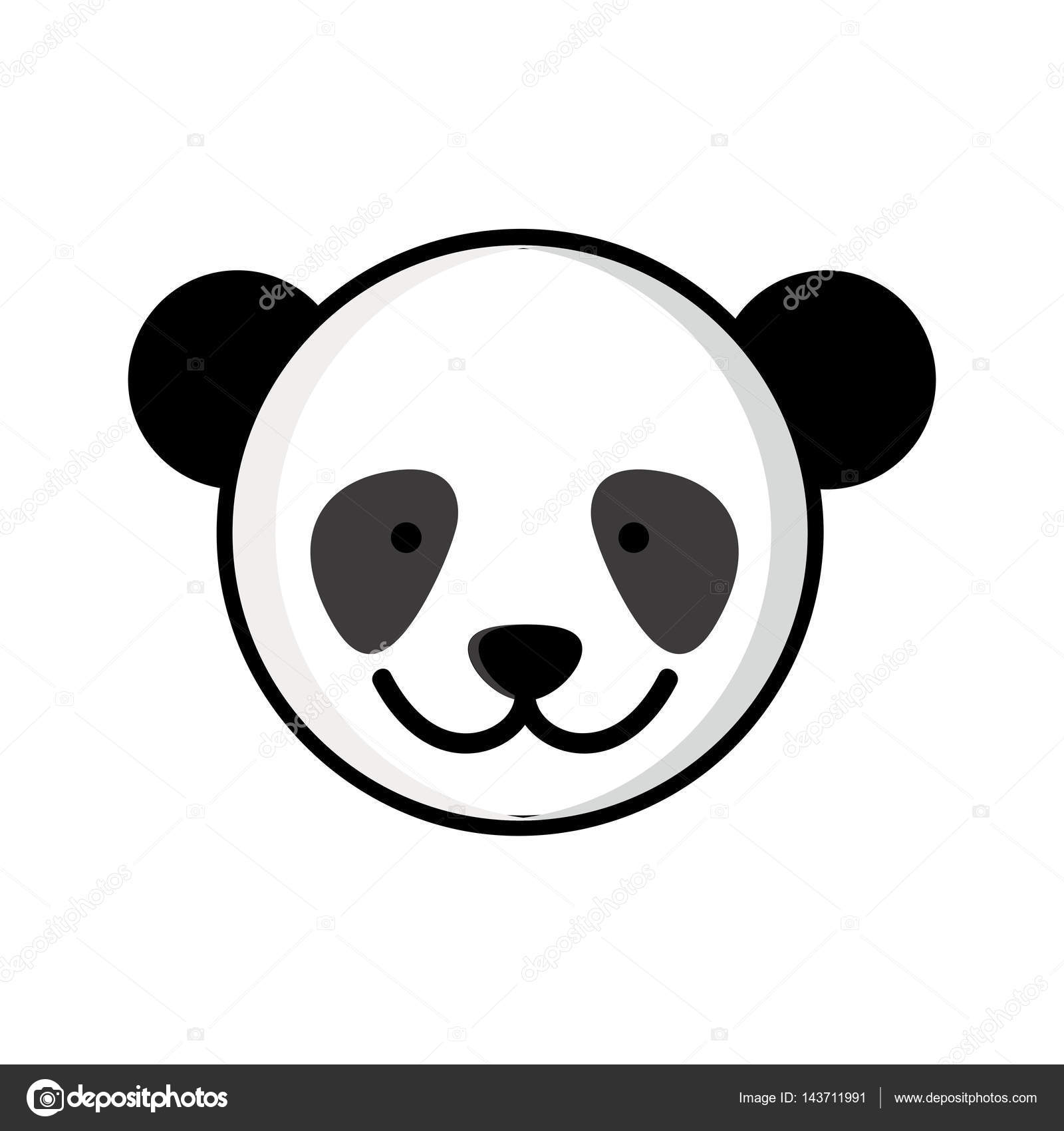 Animale di immagine colorata viso carino panda — Vettoriale Stock