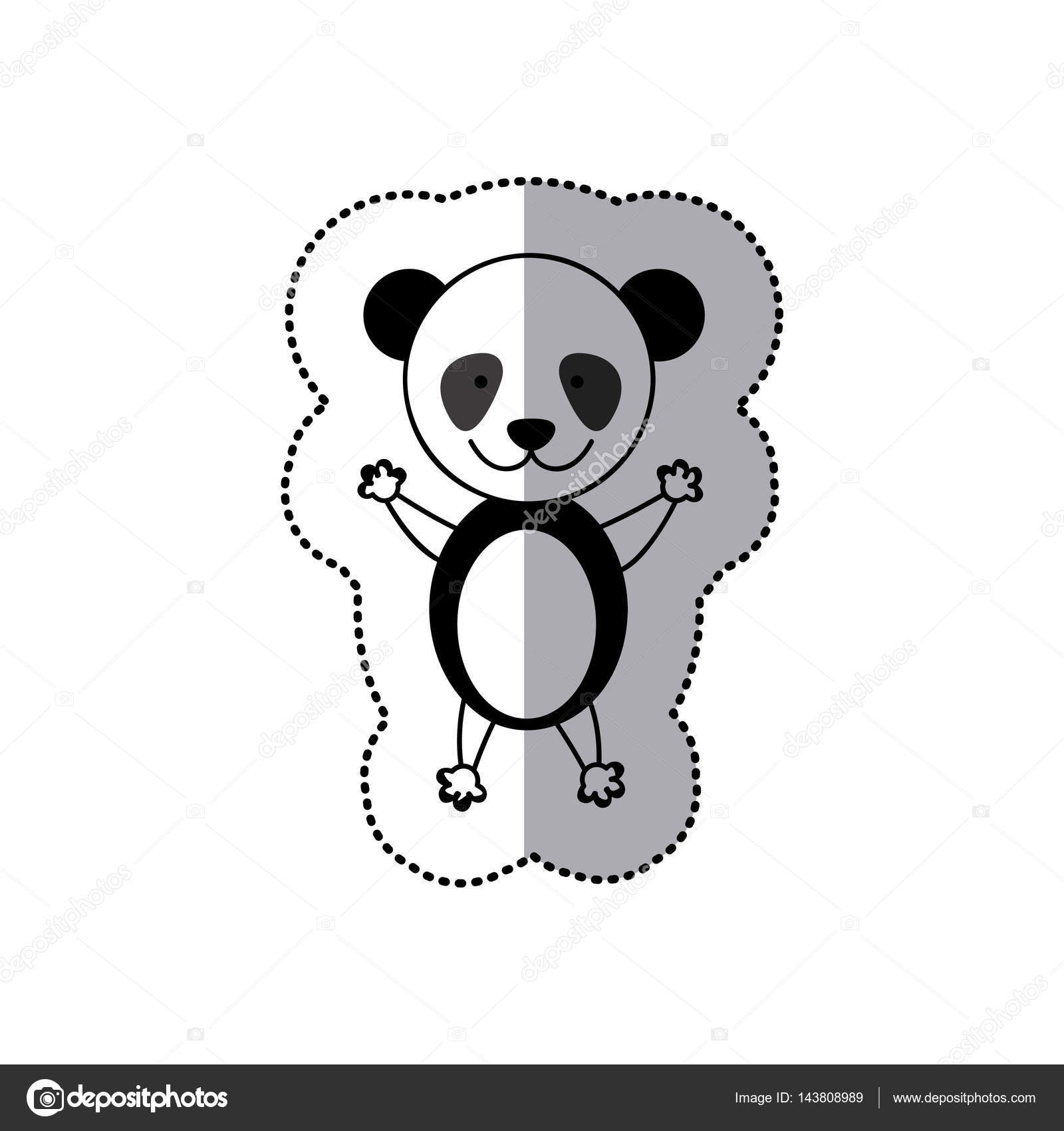 Adesivo colorato foto carino panda animale vettore — Vettoriali di grgroupstock