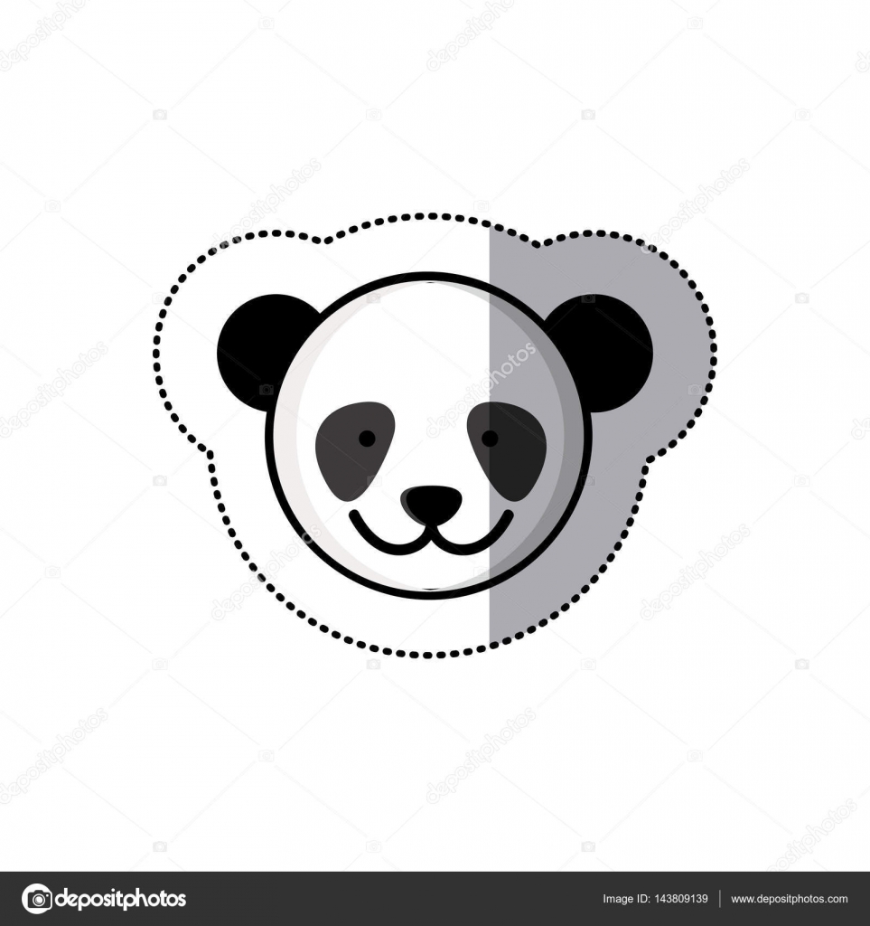 Adesivo colorato foto viso carino panda animale vettore — Vettoriali di grgroupstock