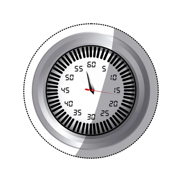 Sticker screen stopwatch number timer counter icon — Stock Vector